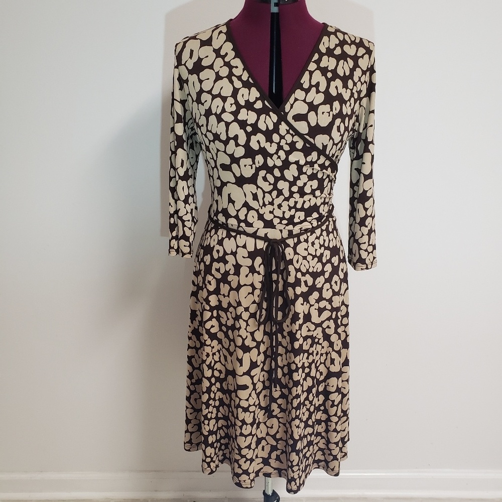 AA Studio leopard print faux wrap dress